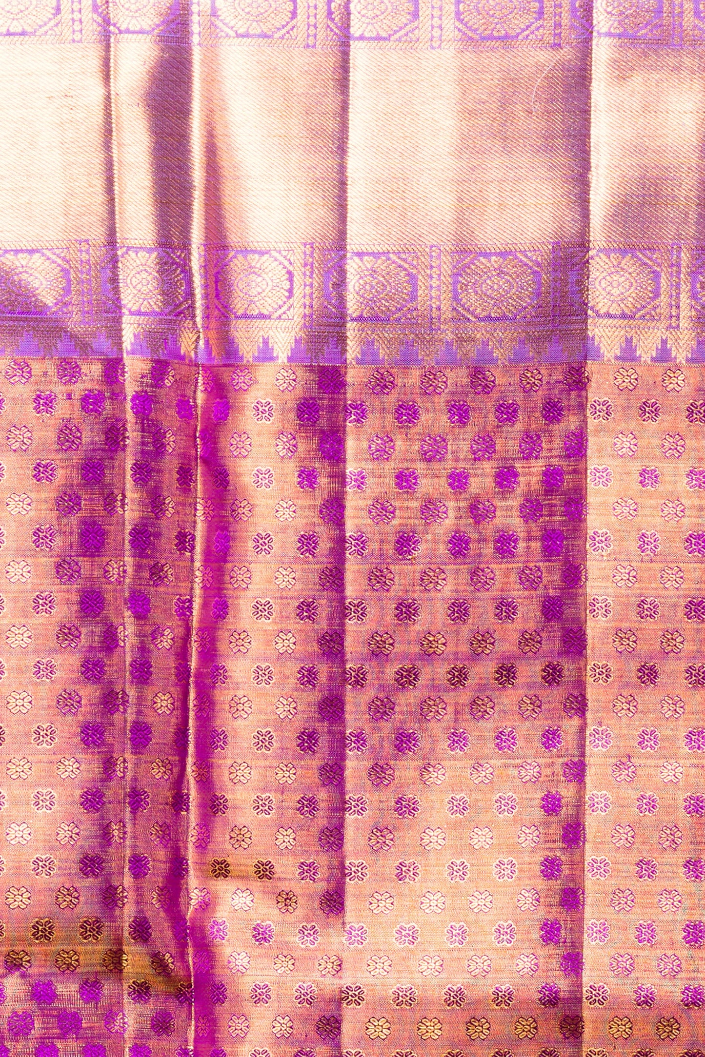 Kanchipuram Silk Tisssue Brocade Purple Saree