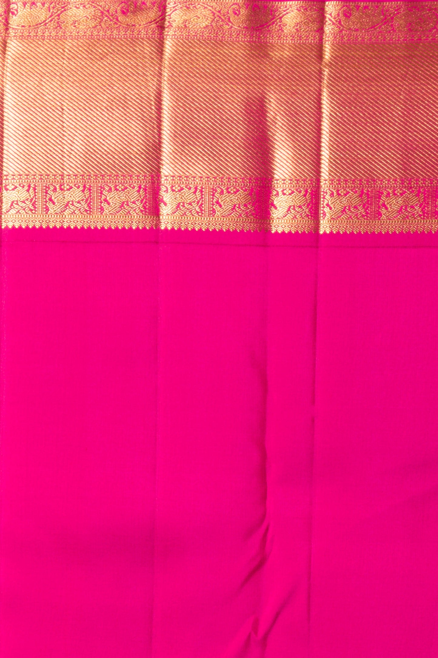 Kanchipuram Silk Butta Cream Saree With Ganga Jamuna Border