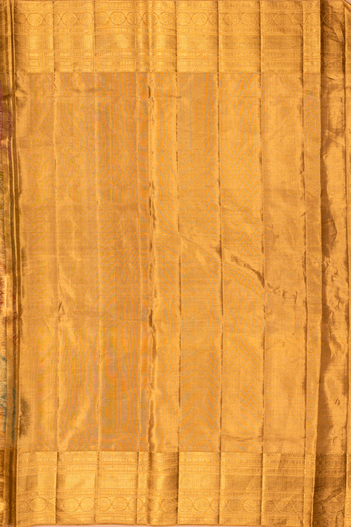 Kanchipuram Silk Tissue Rangkat Gold Saree