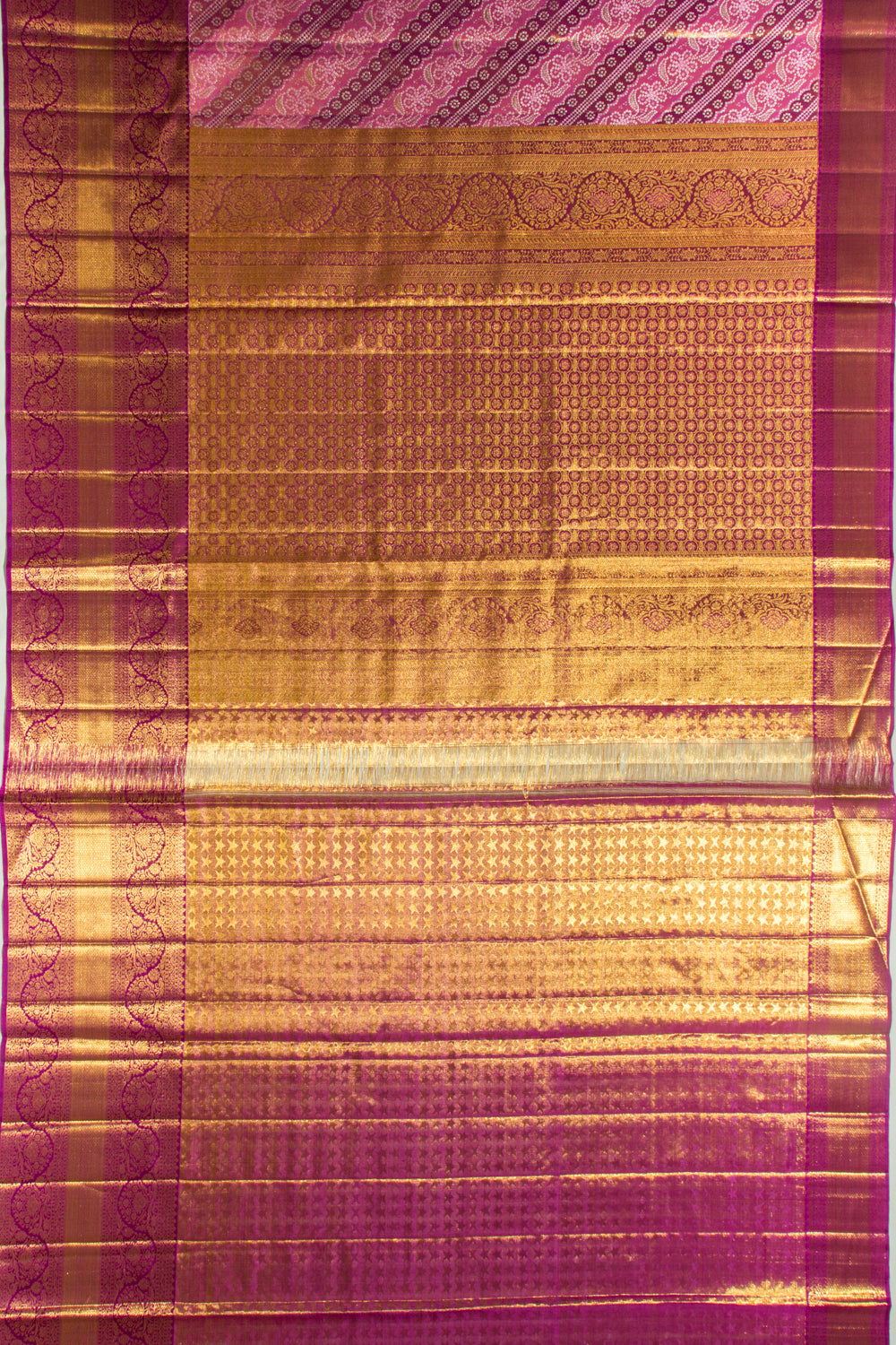 Kanchipuram Silk Tissue Brocade Pink Saree