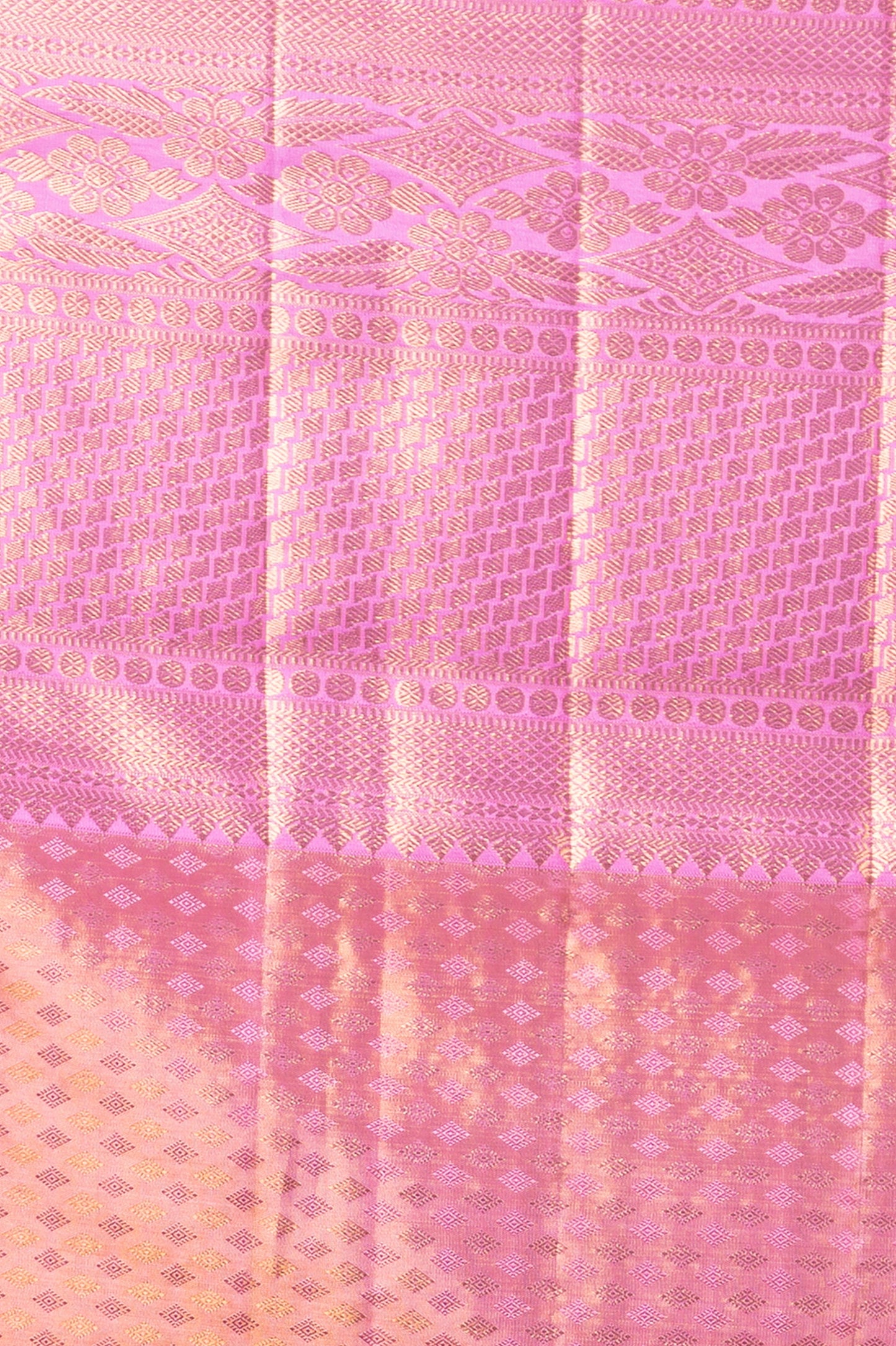 Kanchipuram Silk Tissue Brocade Pink Saree