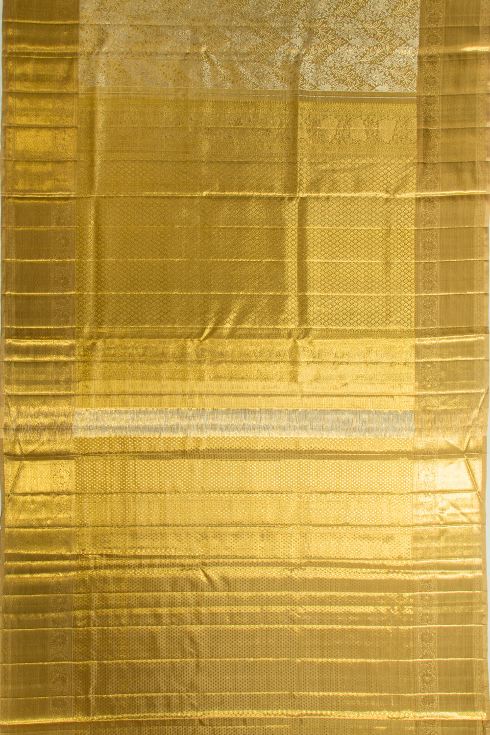 Kanchipuram Silk Tissue Brocade Gold Saree