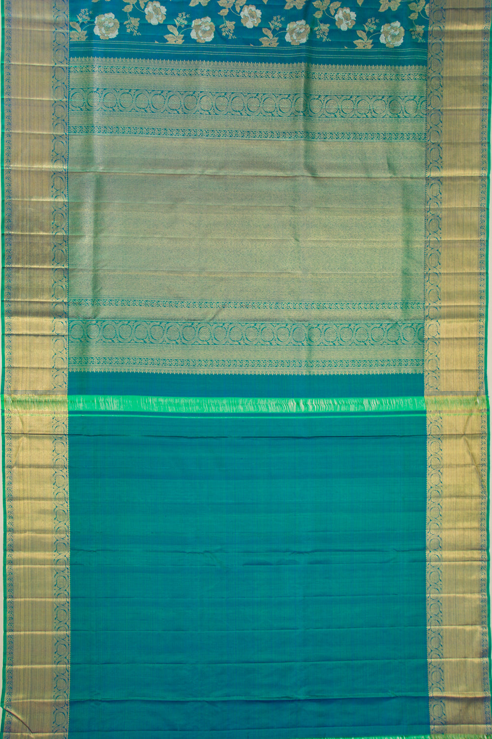 Kanchipuram Silk Jaal Blue Saree