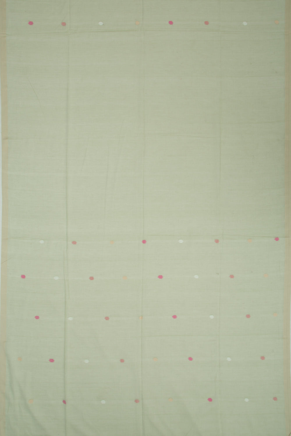 Bengal Cotton Butta Pastel Green Saree