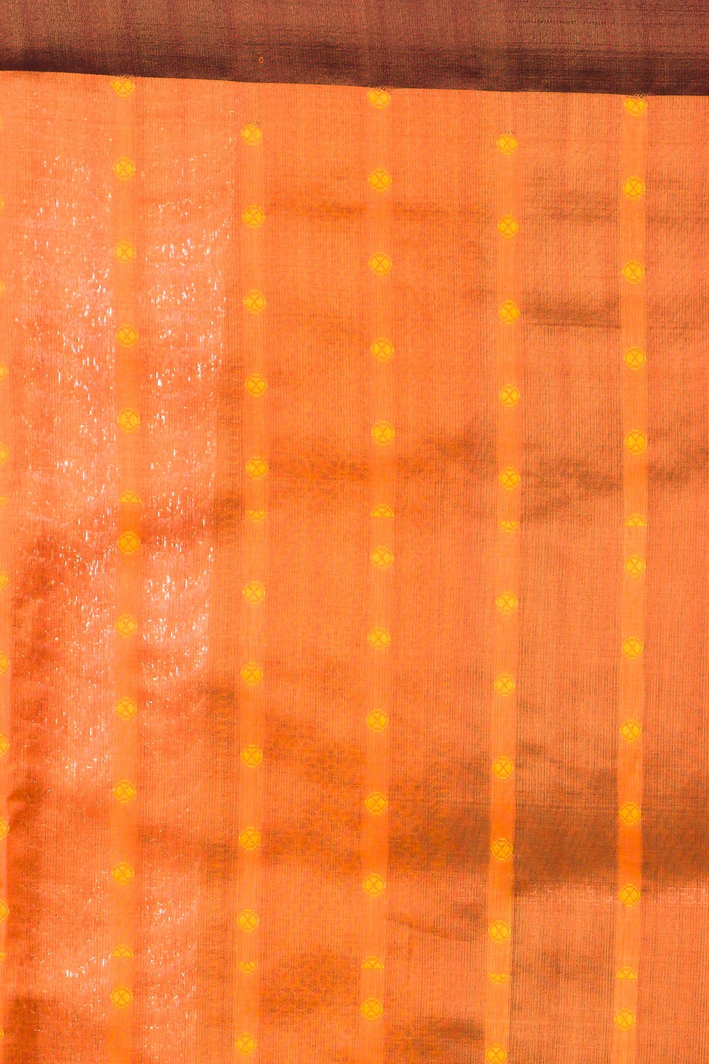 Banarasi Kora Organza Checks And Butta Brown Saree