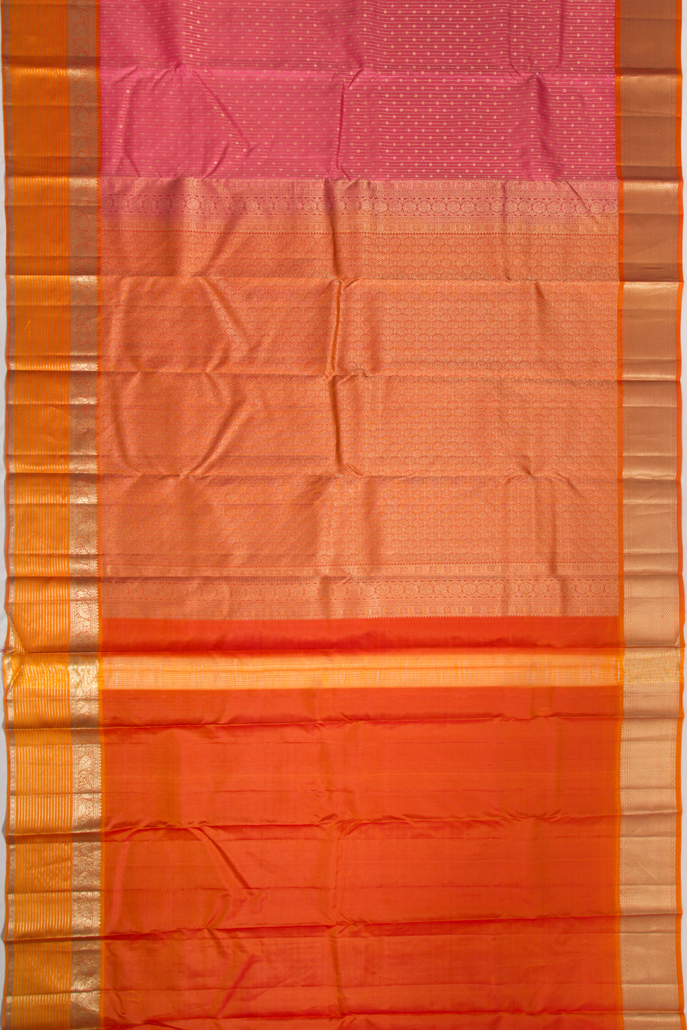 Taranga Kanchi Silk Vertical Lines Peach Saree