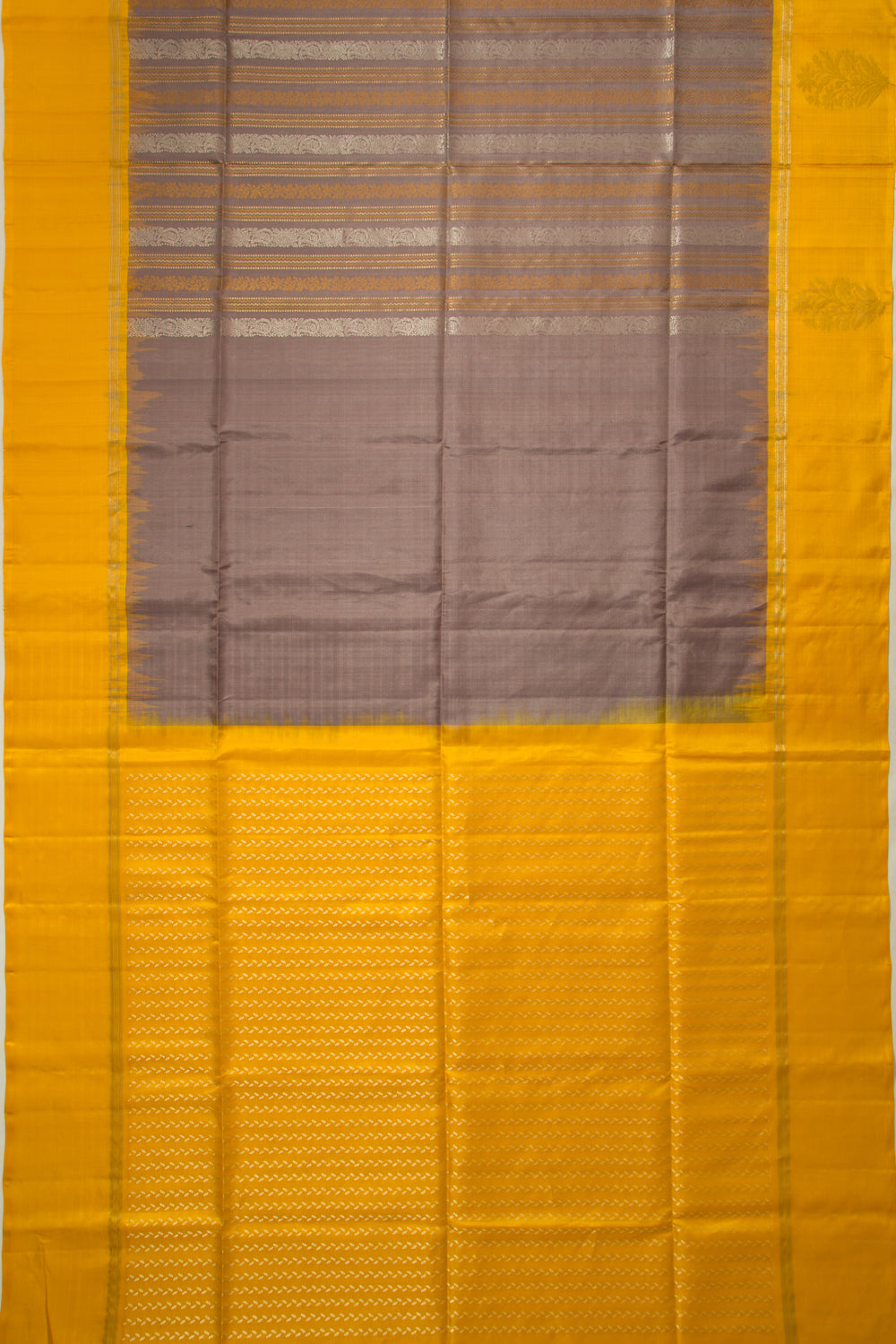 Coimbatore Soft Silk Vertical Lines Grey Saree