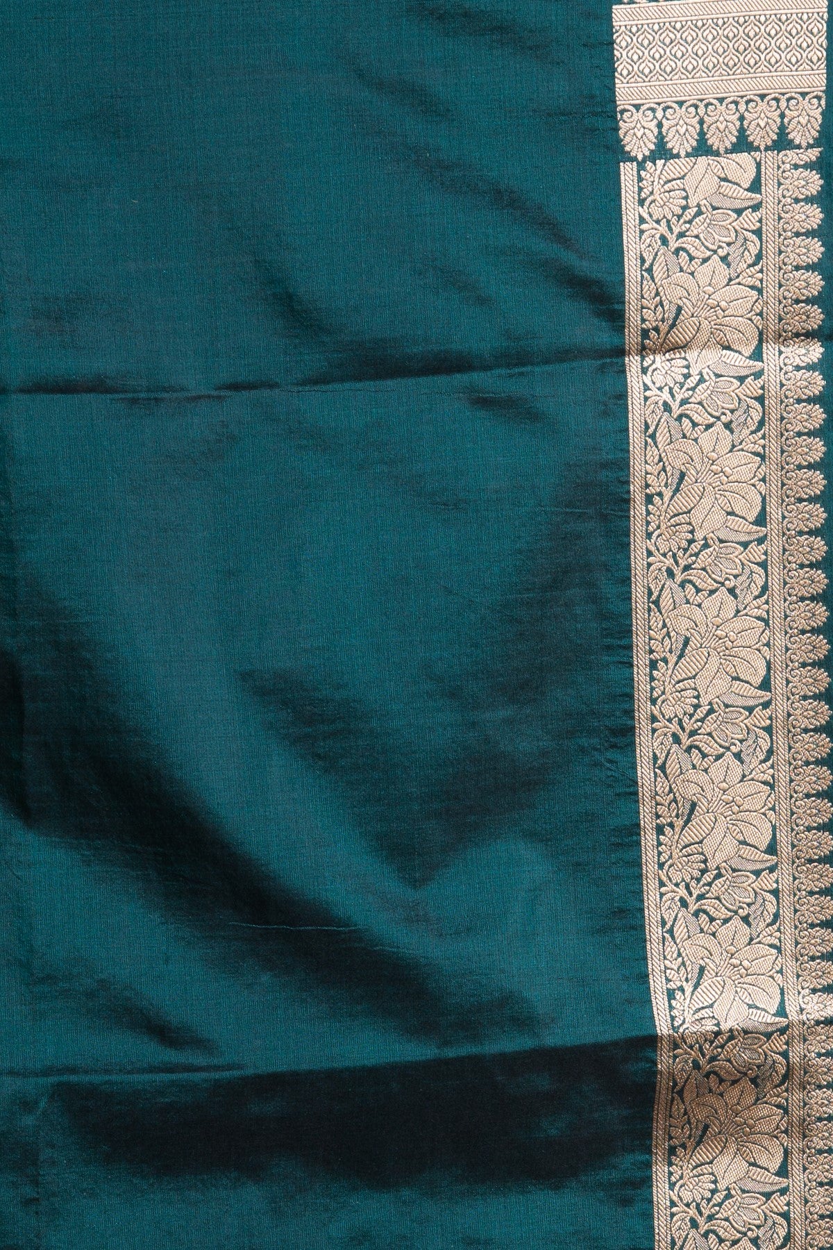 Banarasi Silk Floral Brocade Bottle Green Saree