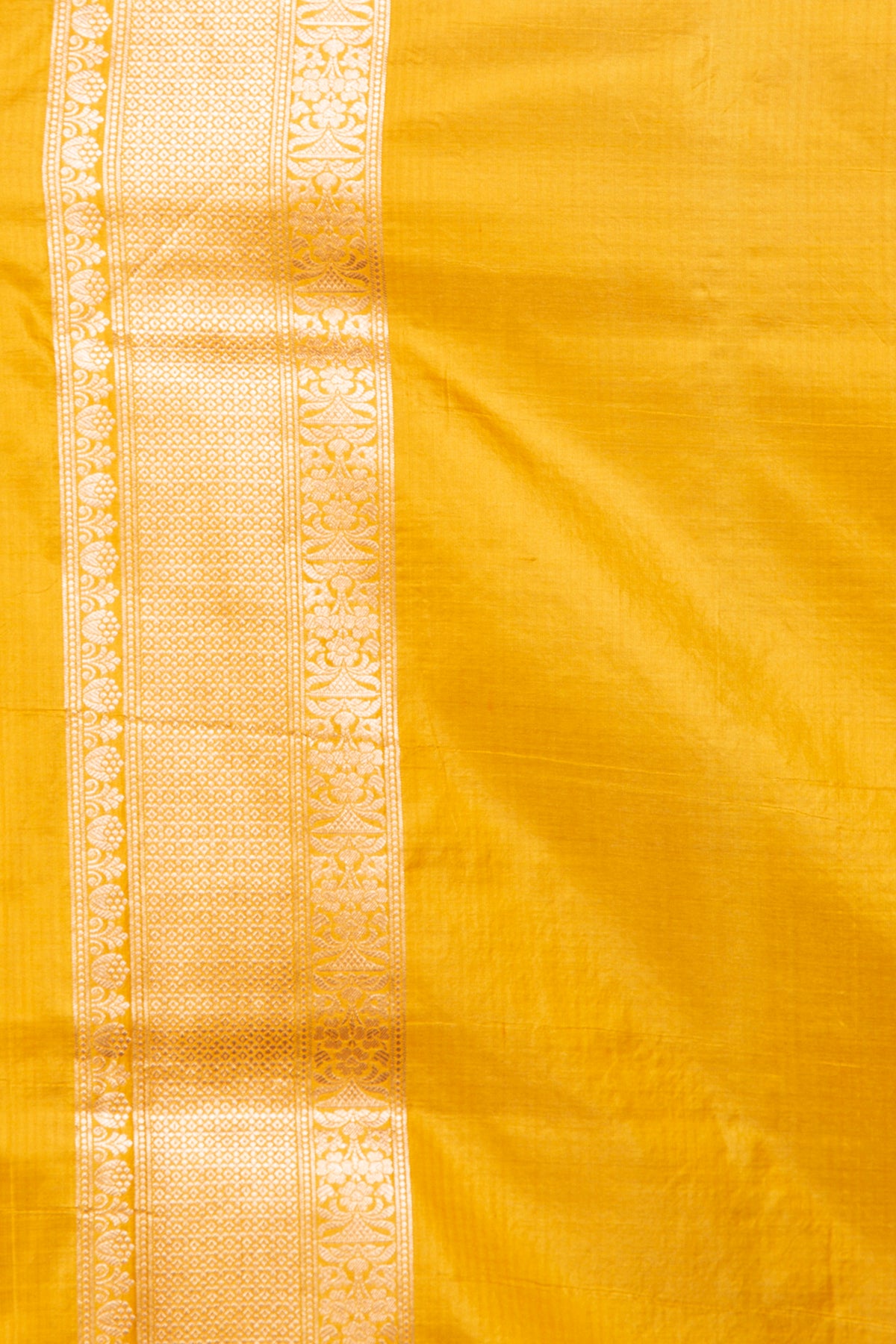 Banarasi Silk Floral Brocade Yellow Saree