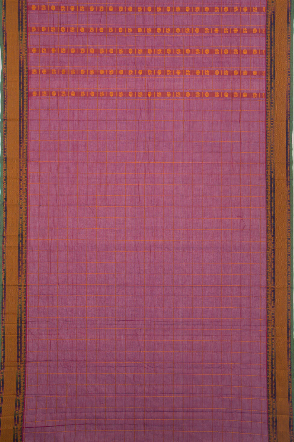 Chettinad Cotton Checks And Butta Purple Saree