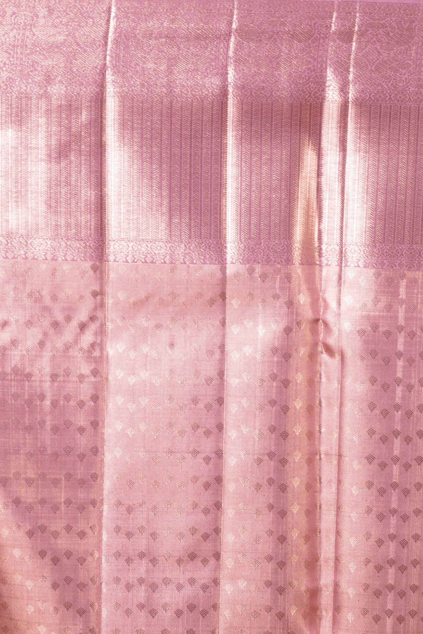 Kanchipuram Silk Tissue Brocade Pink Saree