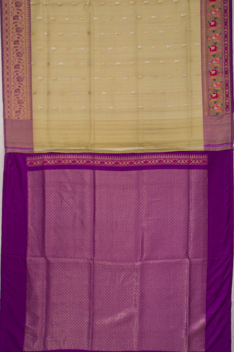 Banarasi Kora Organza Butta Green Saree