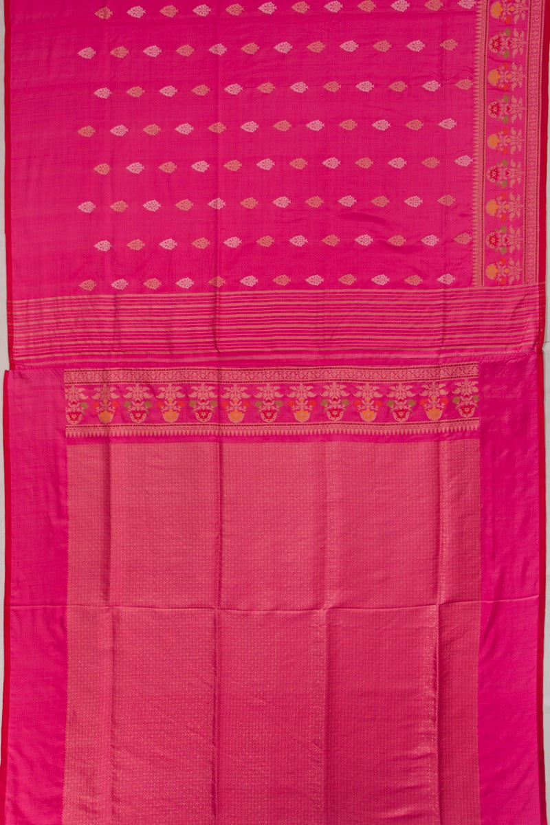 Banarasi Silk Butta Pink Saree