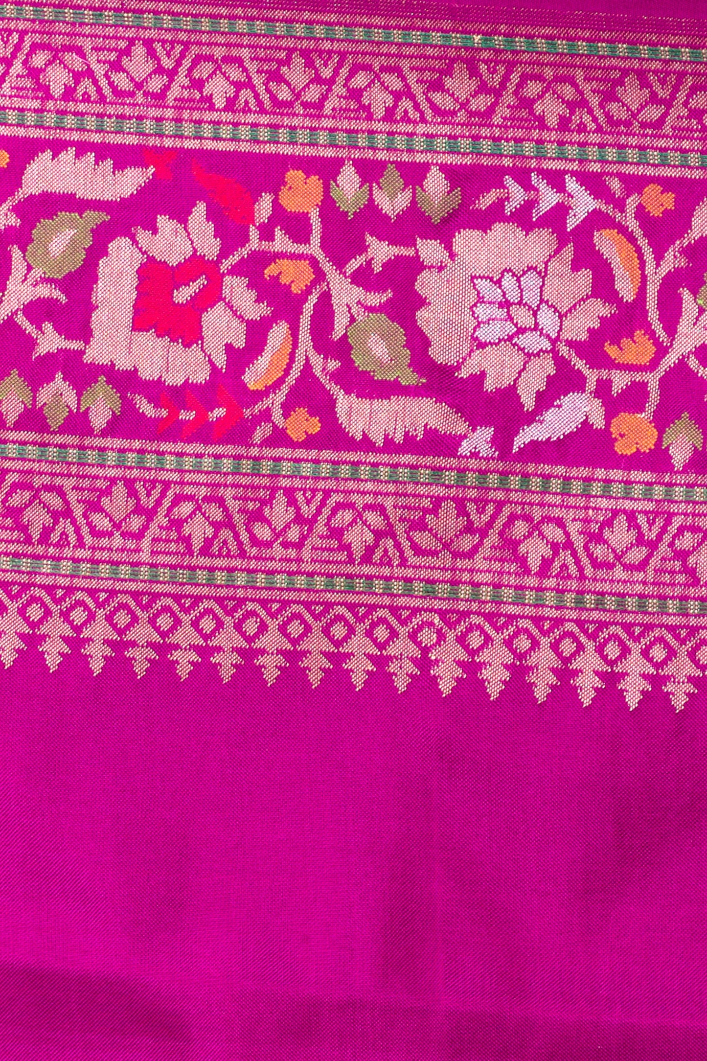 Banarasi Silk Checks And Butta Grey Saree