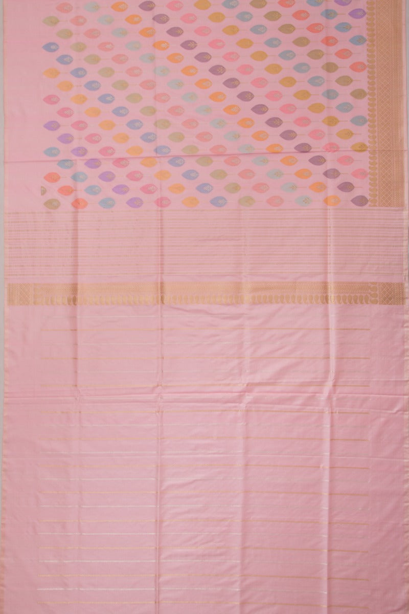 Banarasi Silk Butta Baby Pink Saree