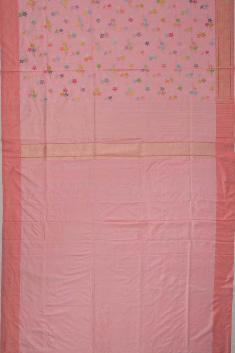 Banarasi Silk Jaal Baby Pink Saree