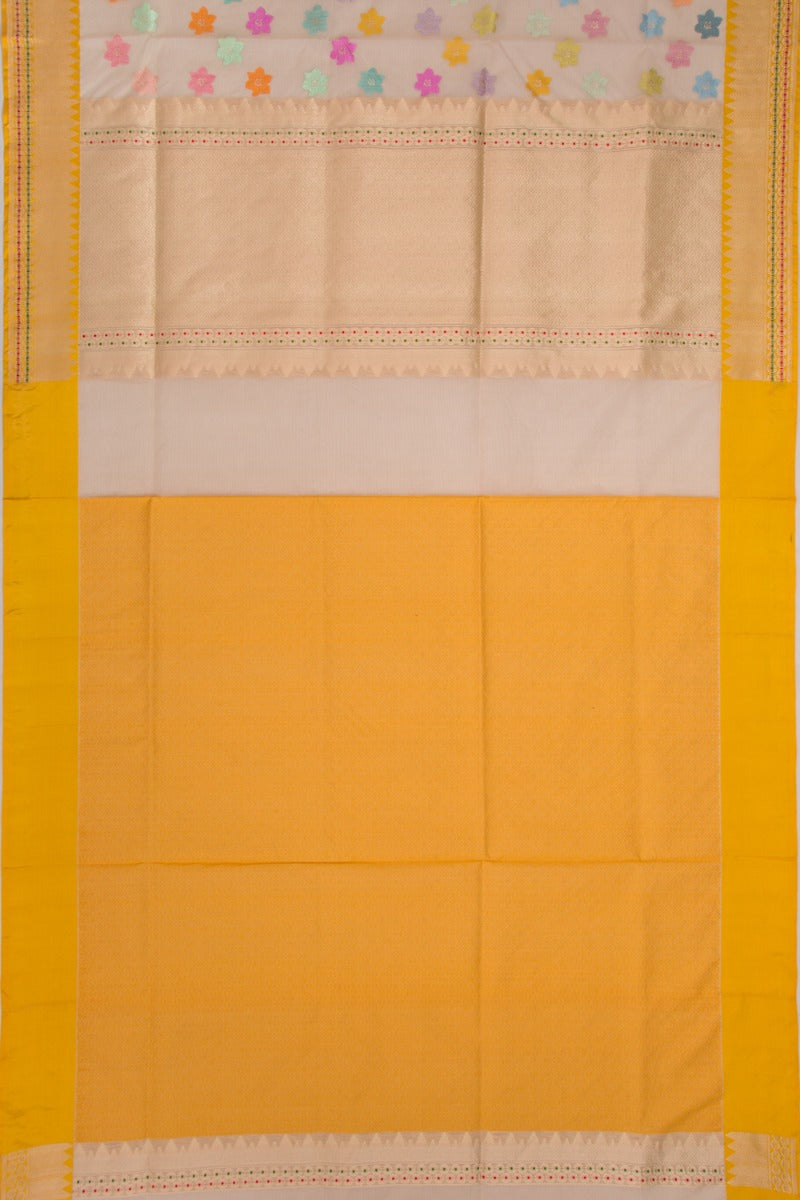 Banarasi Kora Organza Butta Cream Saree