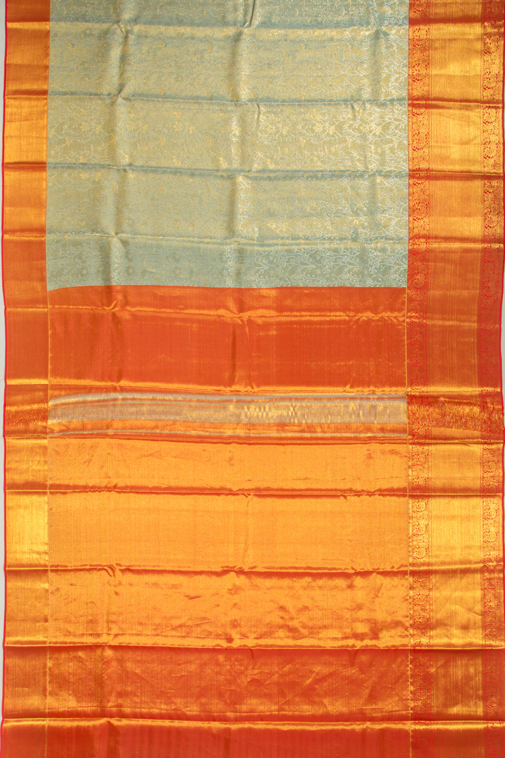 Taranga Kanchi Silk Tissue Brocade Pastel Blue Saree