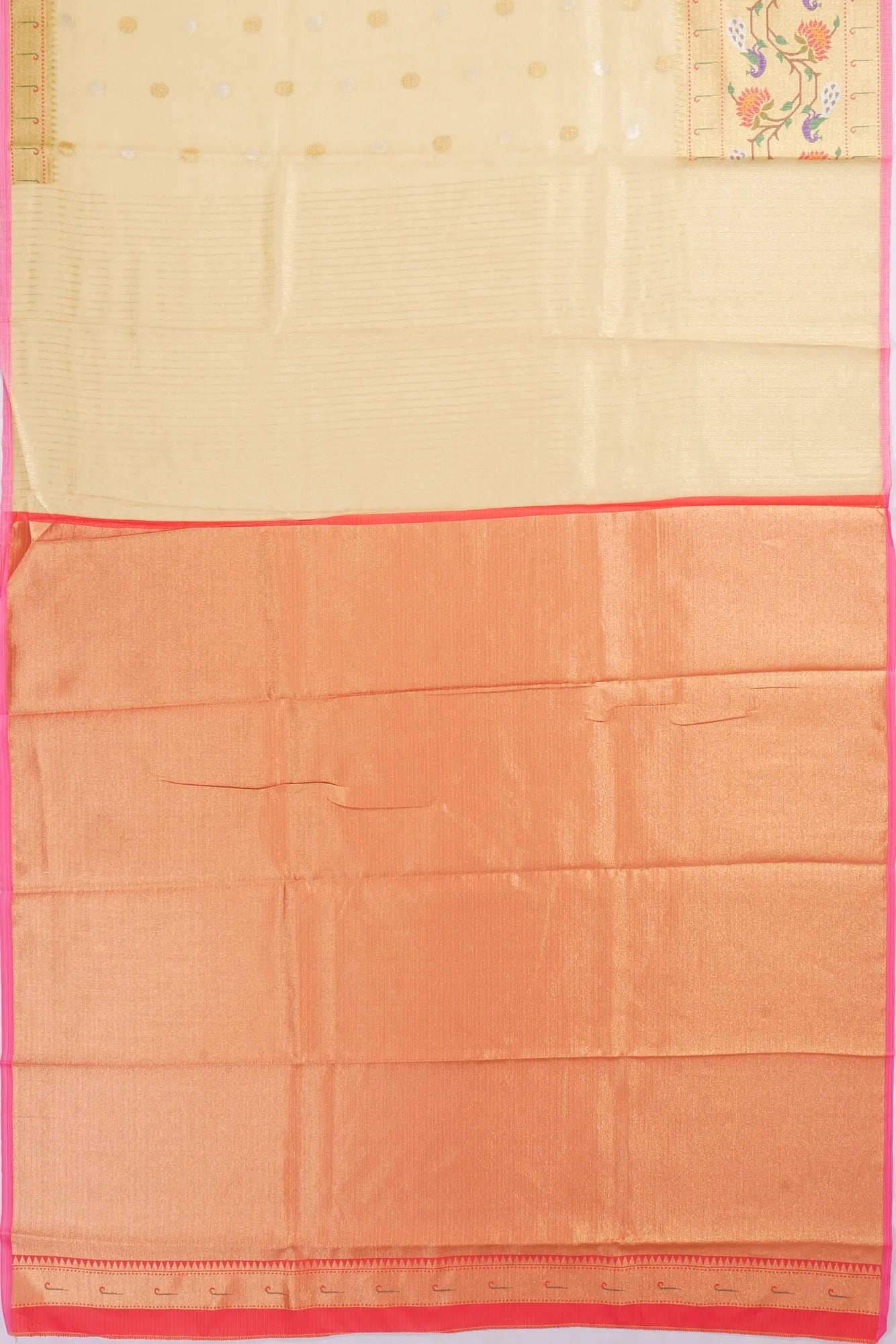 Kankatala Kota Soft Silk Tissue Butta Pastel Yellow Saree g2