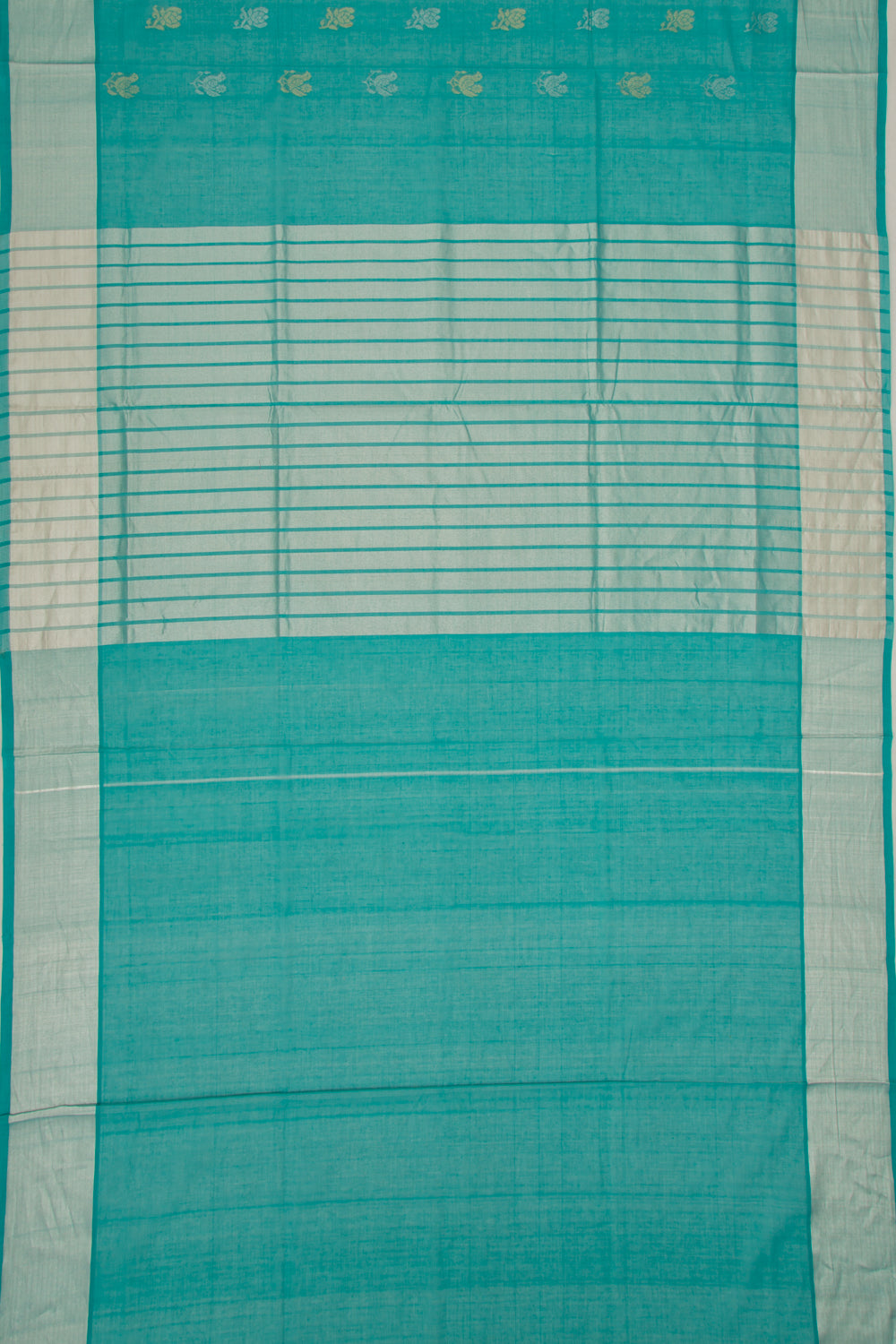 Venkatagiri Cotton Butta Teal Blue Saree