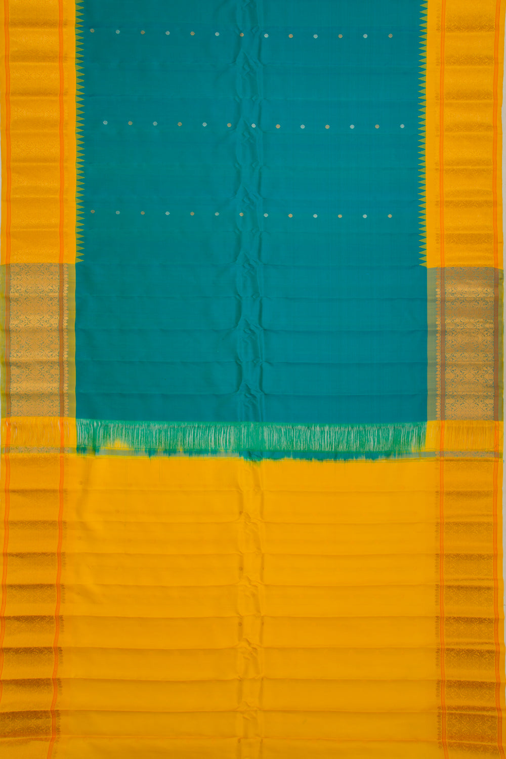 Gadwal Silk Butta Sea Blue Saree
