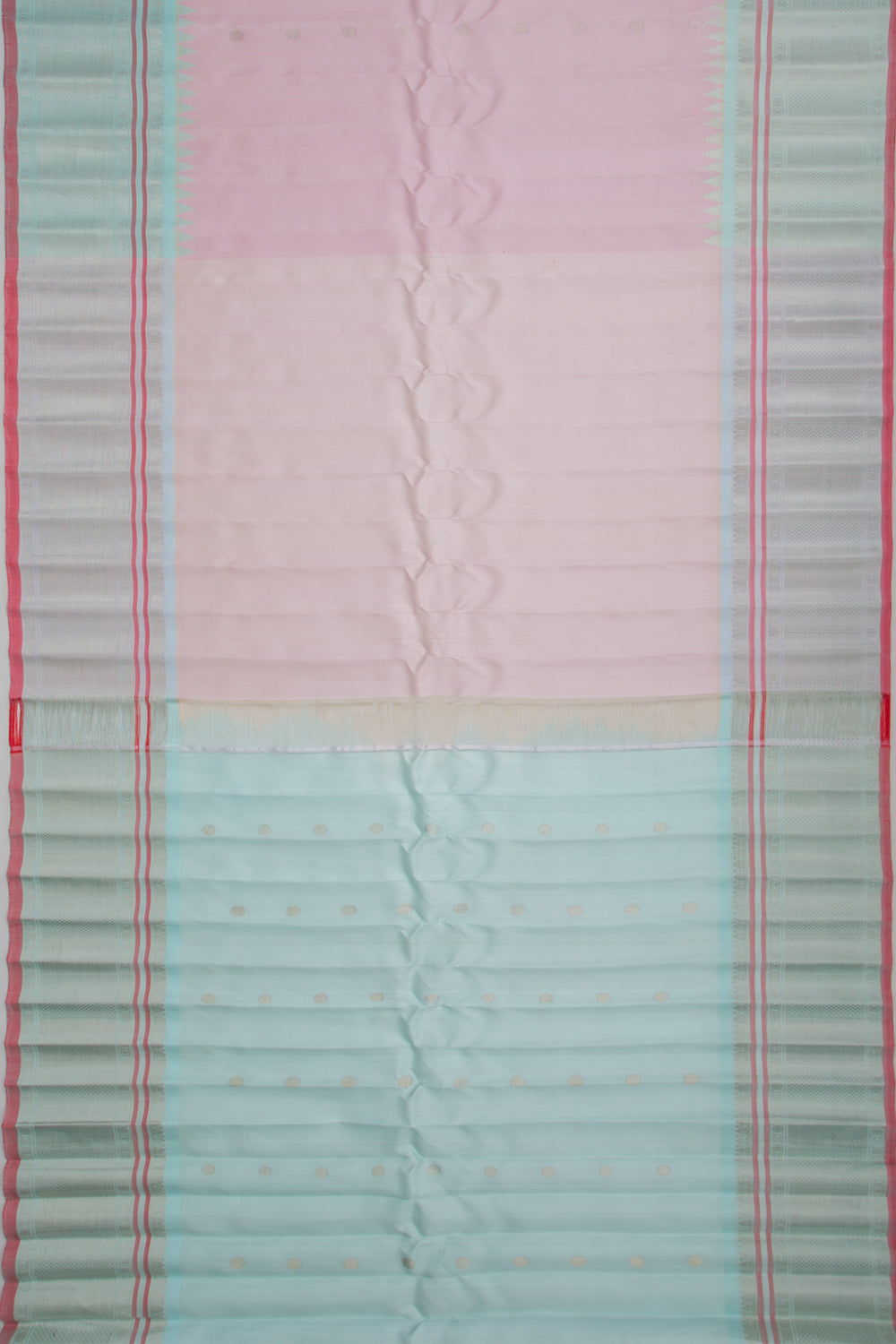 Gadwal Silk Butta Baby Pink Saree