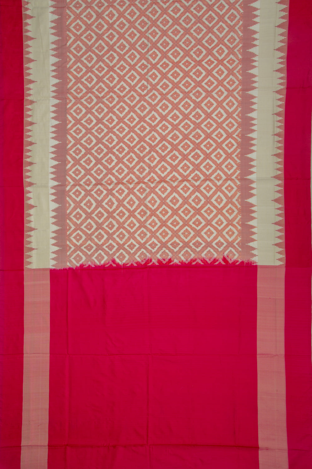 Pochampally Silk Ikat White Saree