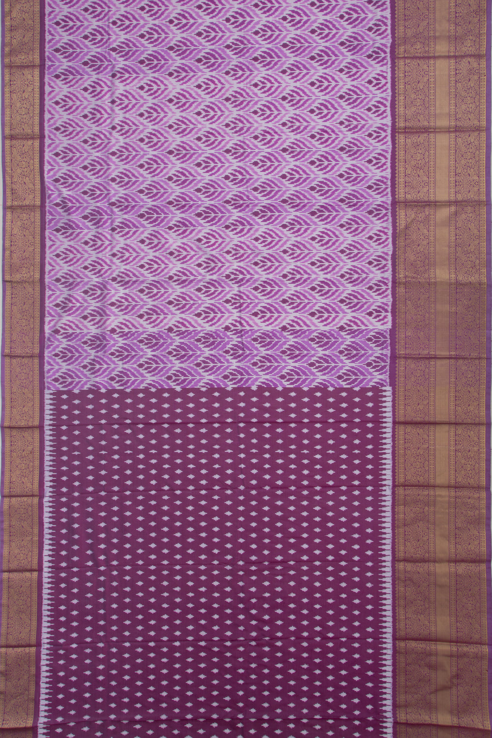 Kanchipuram Silk Ikat Lavender Saree