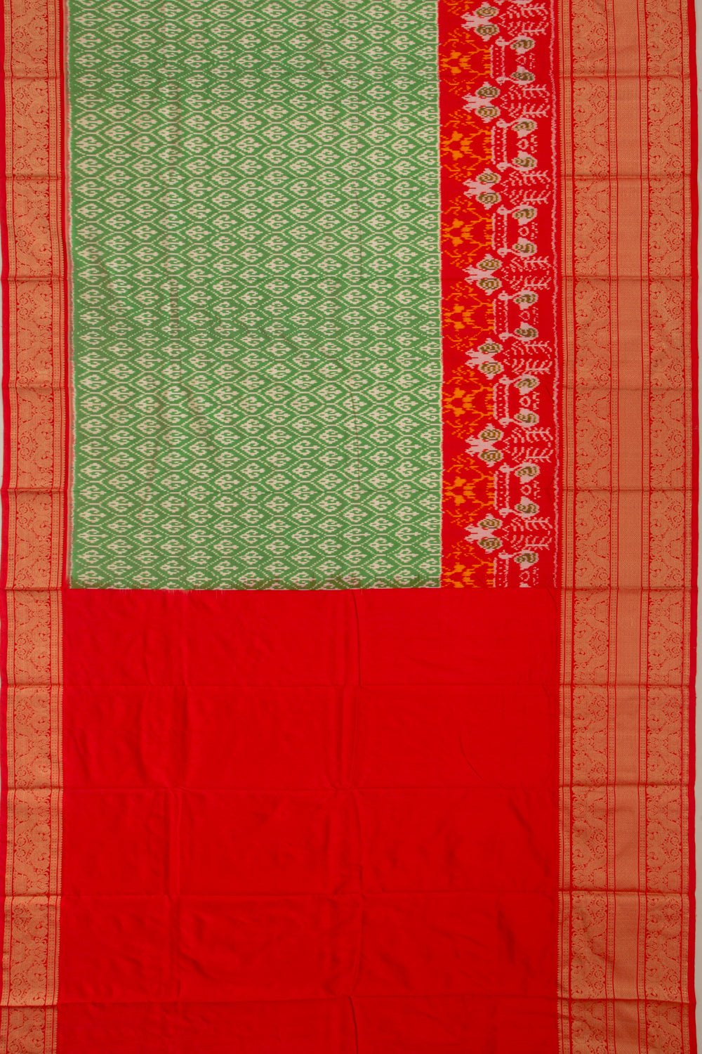 Kanchipuram Silk Ikat Green Saree
