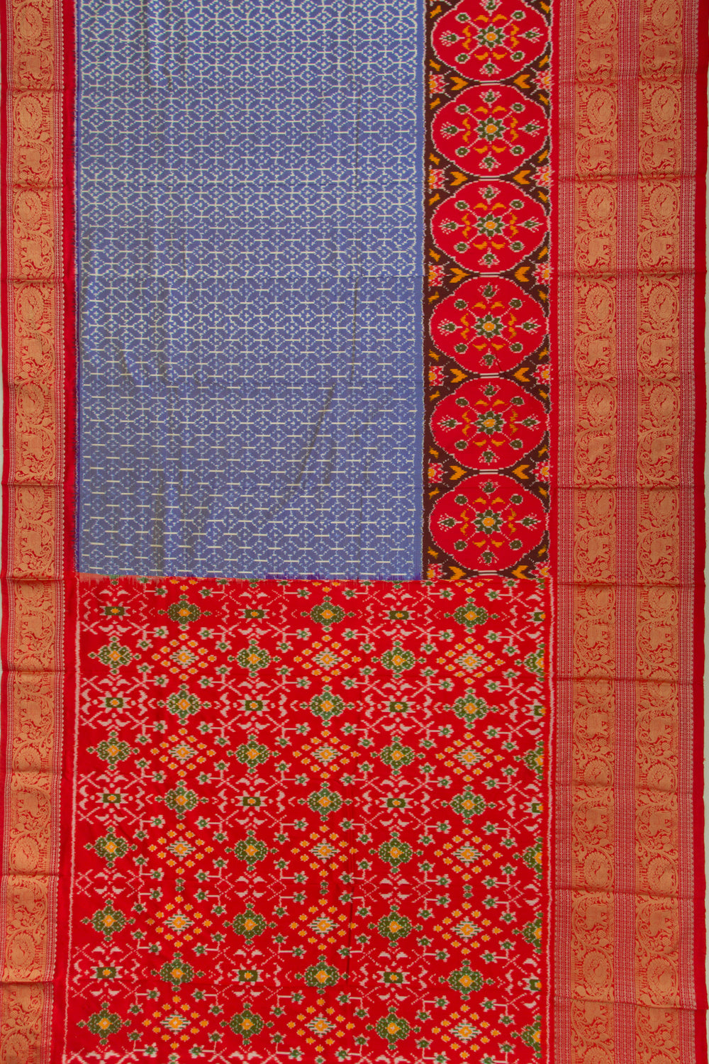 Kanchipuram Silk Ikat Violet Saree