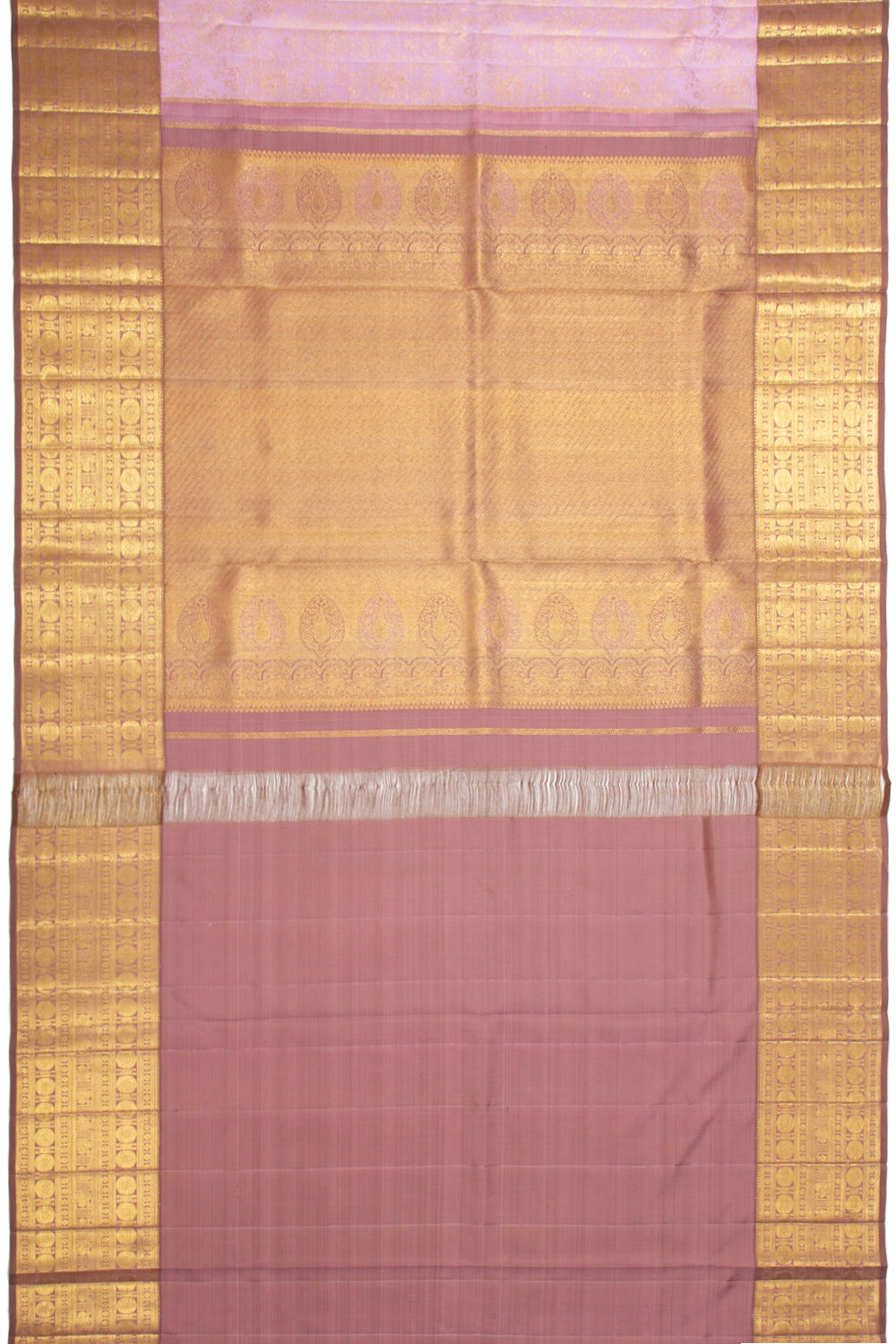 Kanchipuram Silk Jaal Baby Pink Saree