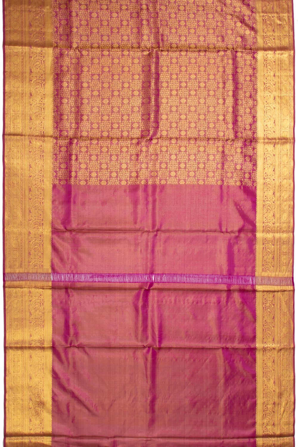 Kanchipuram Silk Tissue Brocade Purple Saree