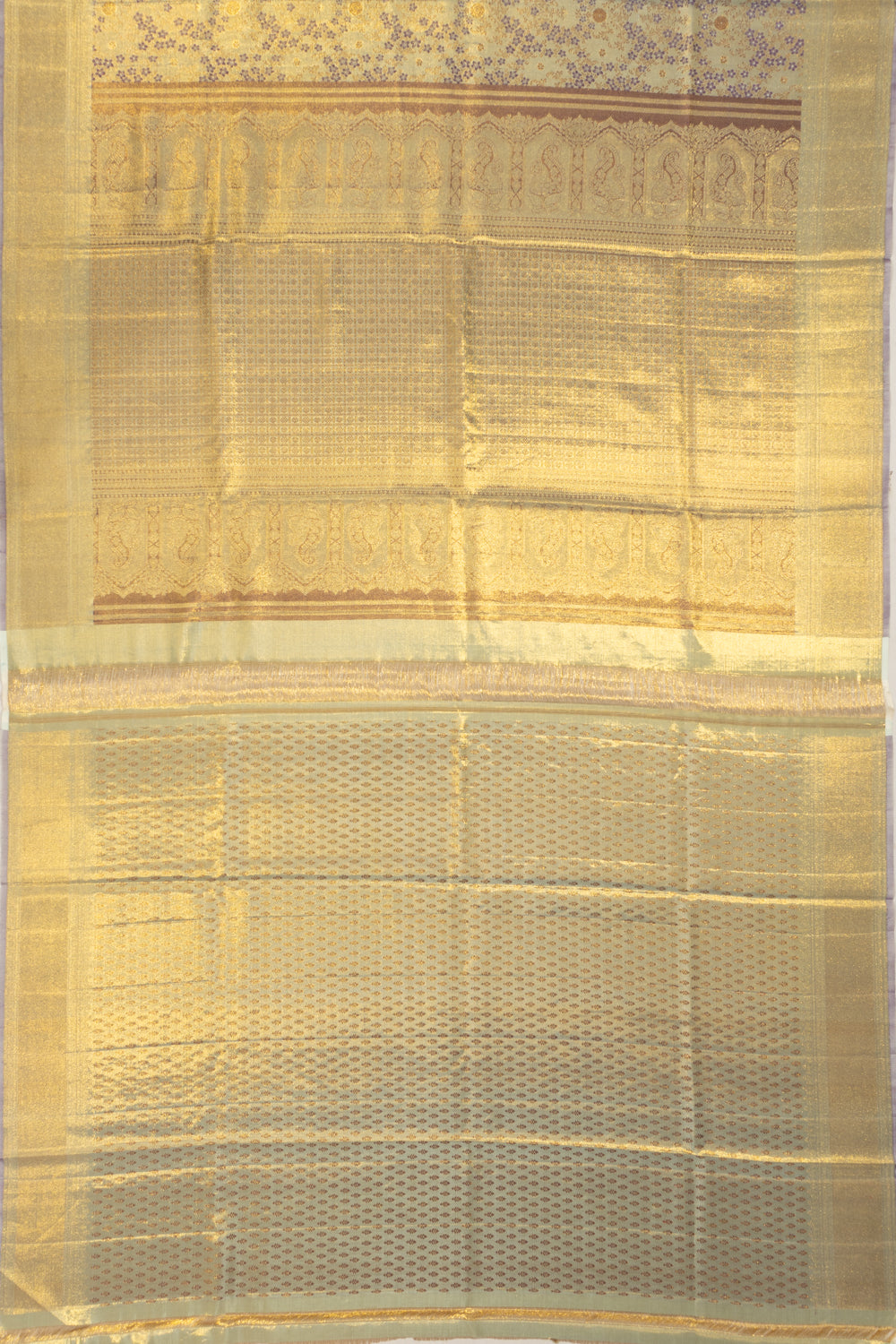 Kanchipuram Silk Tissue Brocade Gold Saree