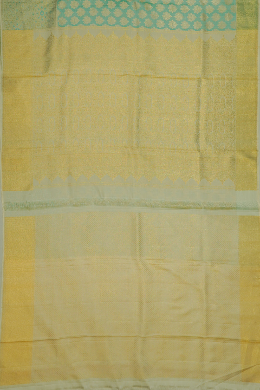 Kanchipuram Silk Tissue Brocade Sea Green Saree