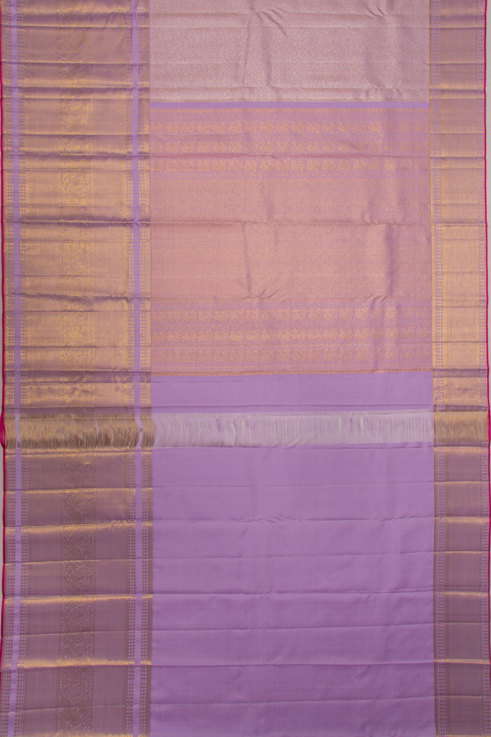 Kanchipuram Silk Tissue Brocade Lavender Saree