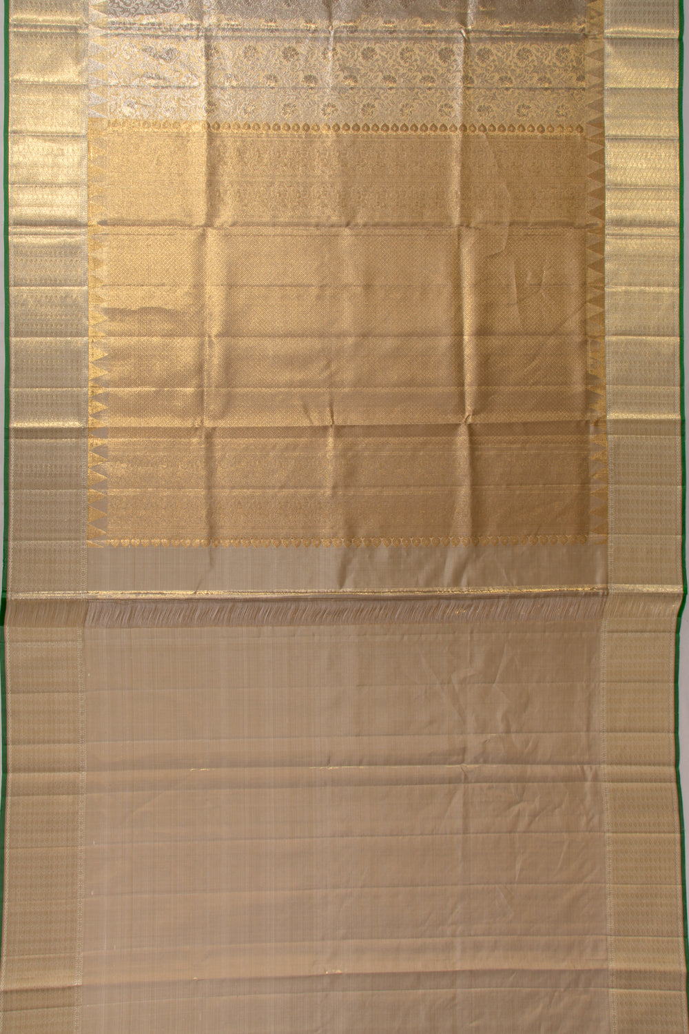 Kanchipuram Silk Tissue Brocade Gold Saree
