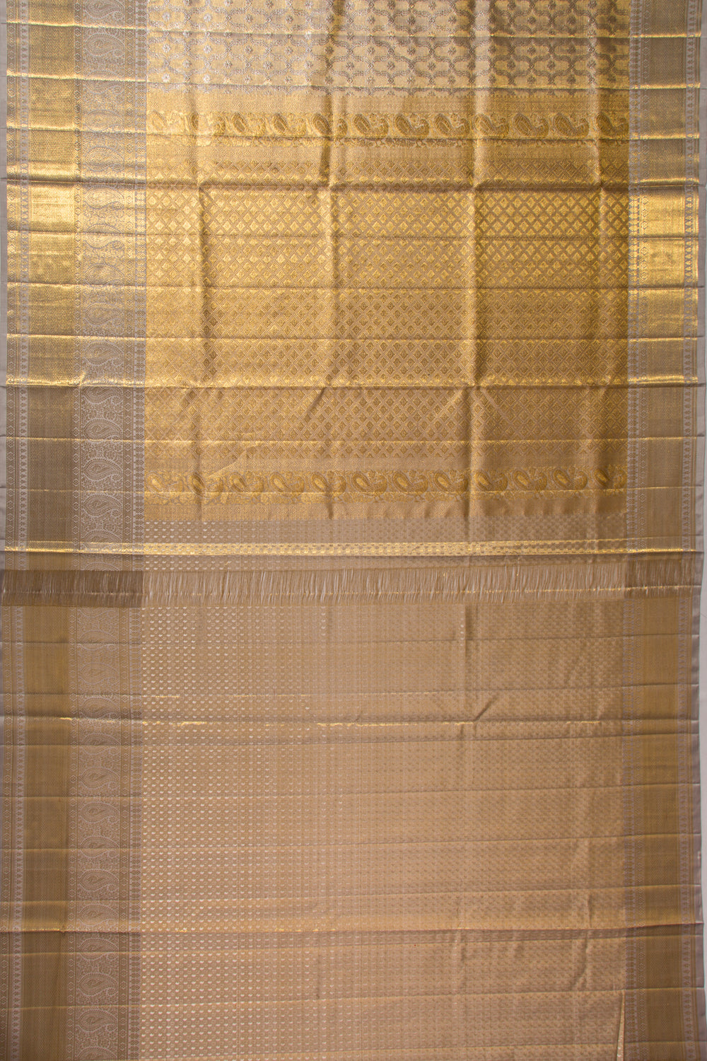 Kanchipuram Silk Tissue Brocade Gold Saree
