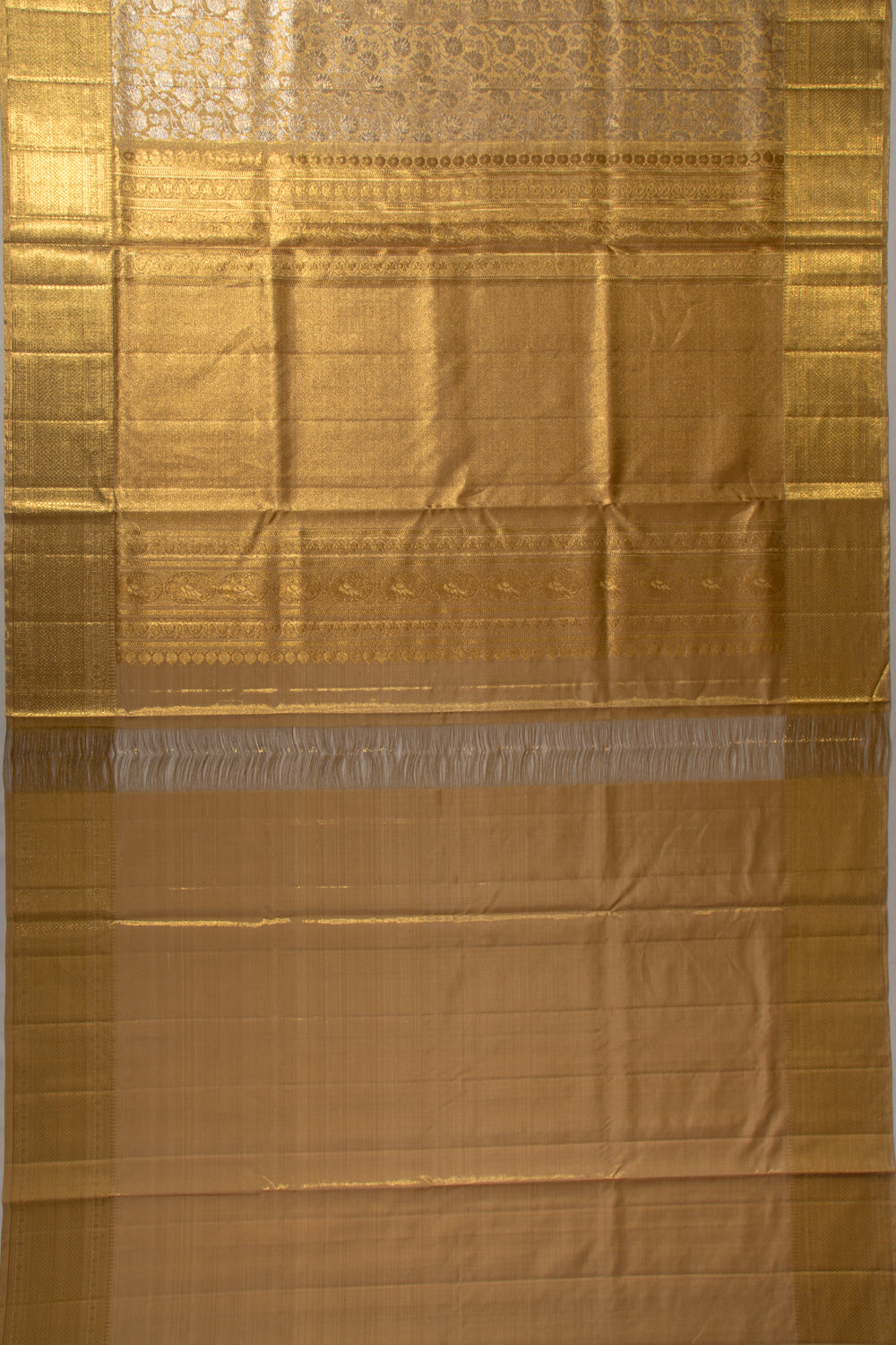 Kanchipuram Silk Tissue Brocade Gold Saree