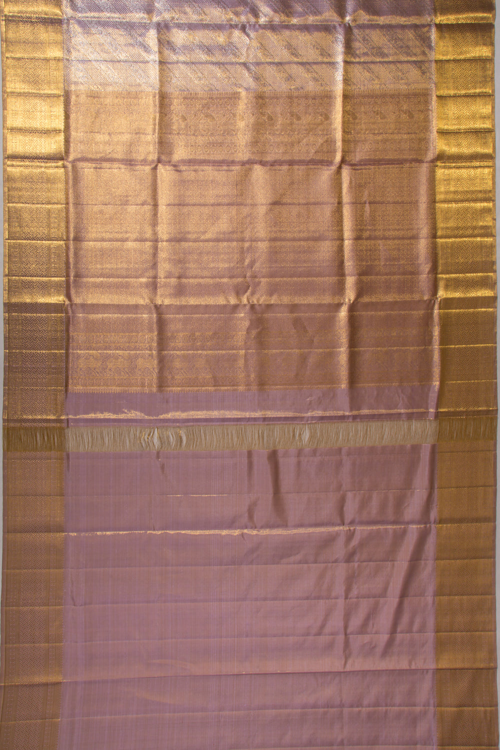 Kanchipuram Silk Tissue Brocade Lavender Saree