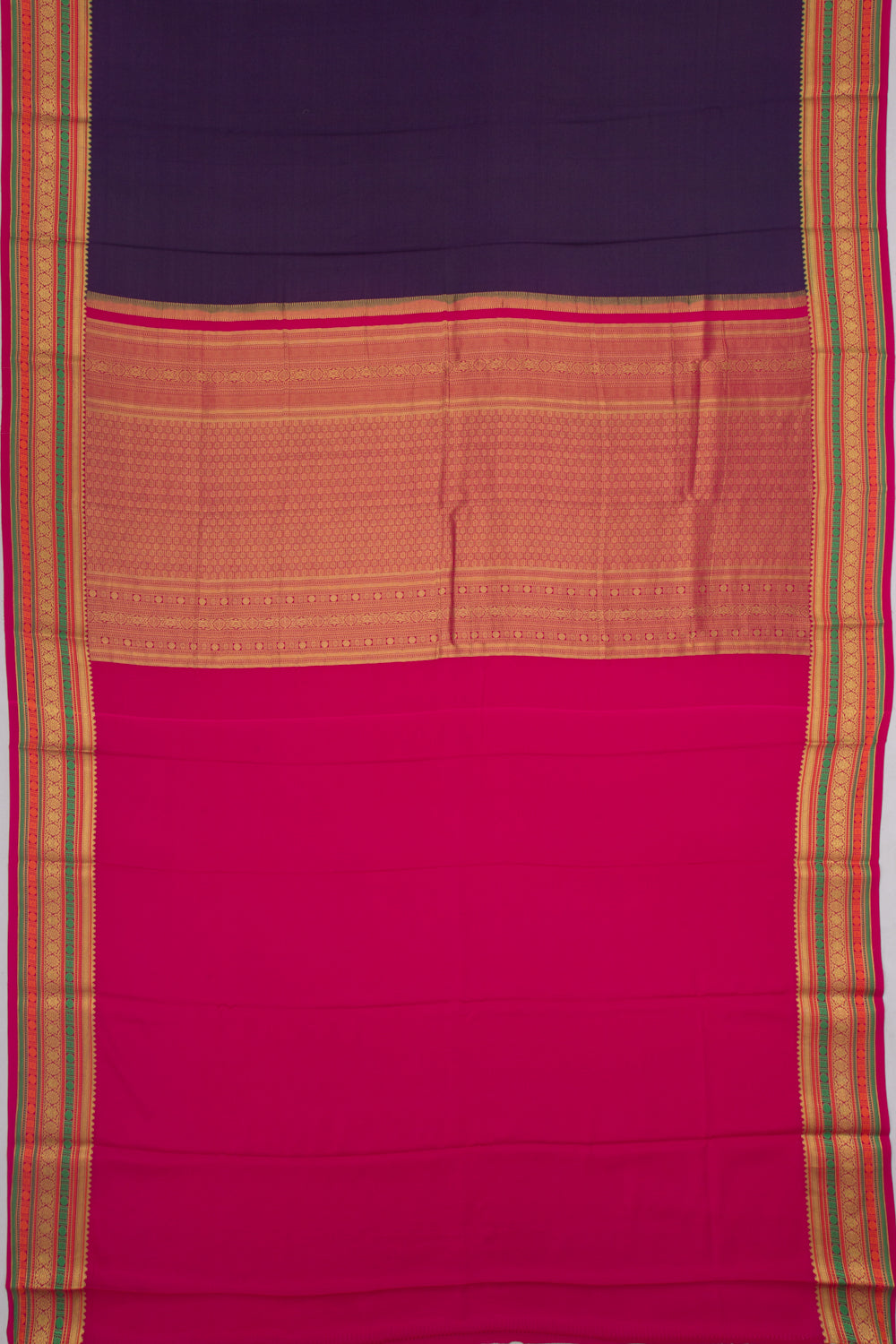 Binny Silk Plain Dark Blue Saree