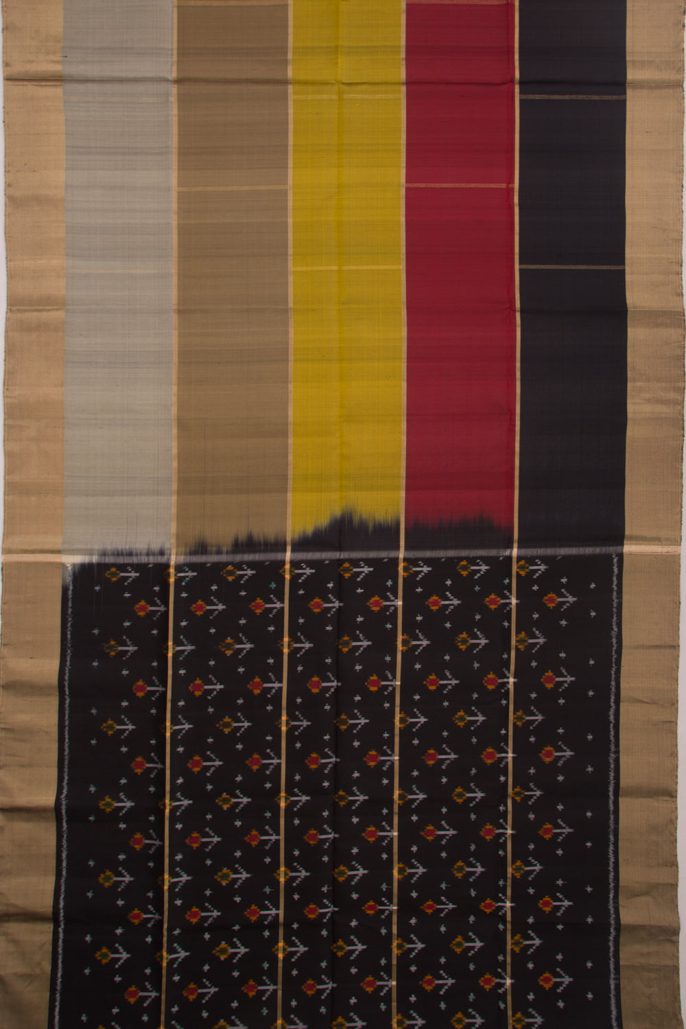 Coimbatore Silk Ikat Black Saree