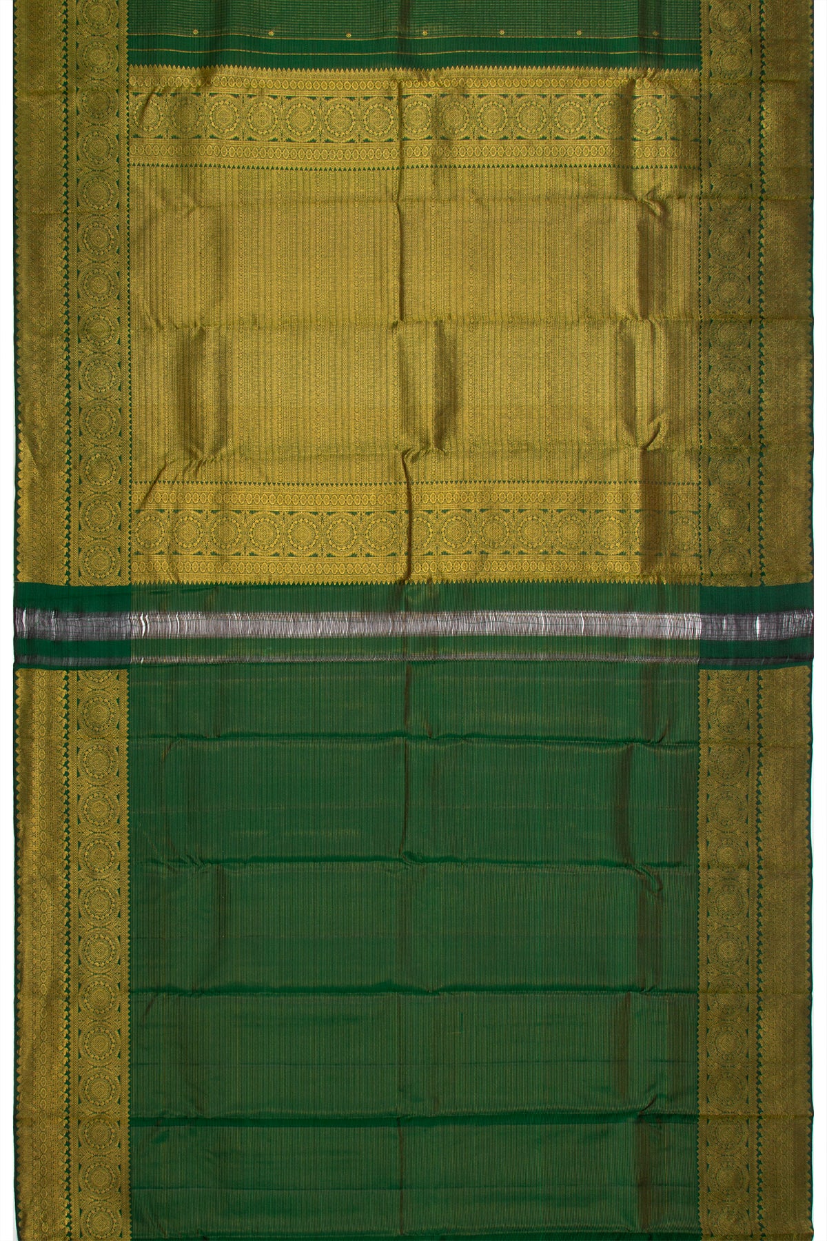 Taranga Kanchi Silk Checks And Butta Green Saree