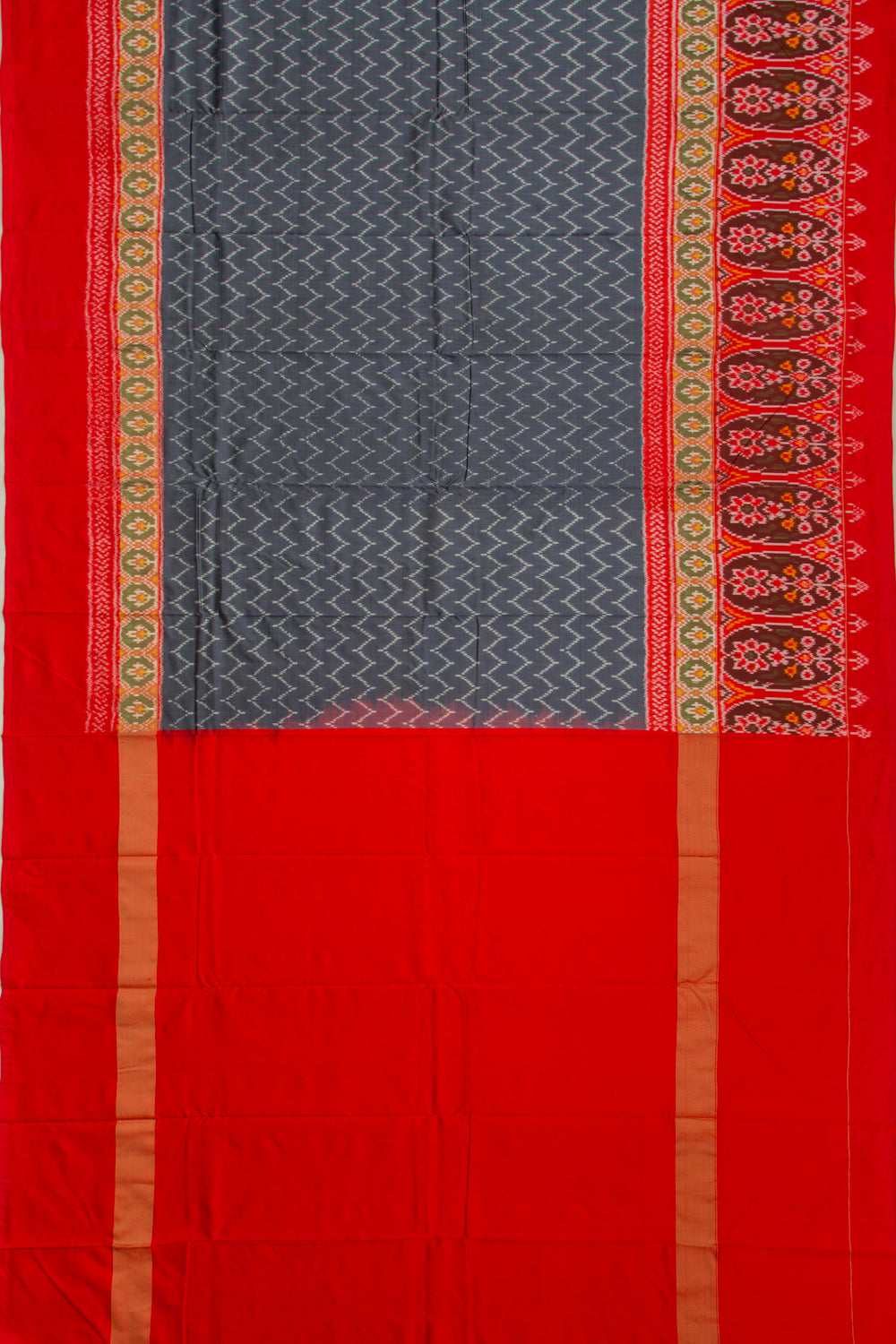 Pochampally Silk Ikat Elephant Grey Saree