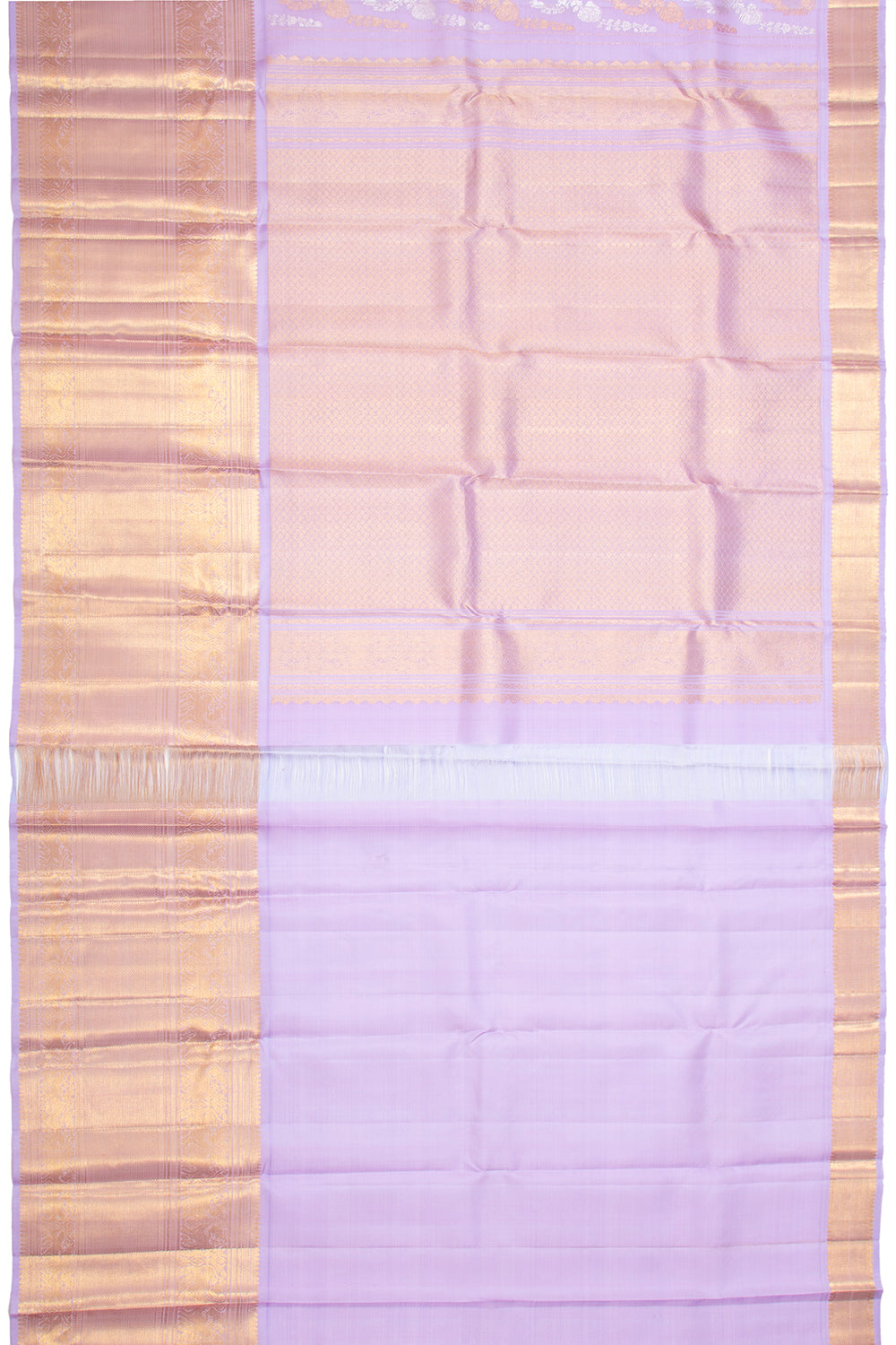Kanchipuram Silk Jaal Lavender Saree