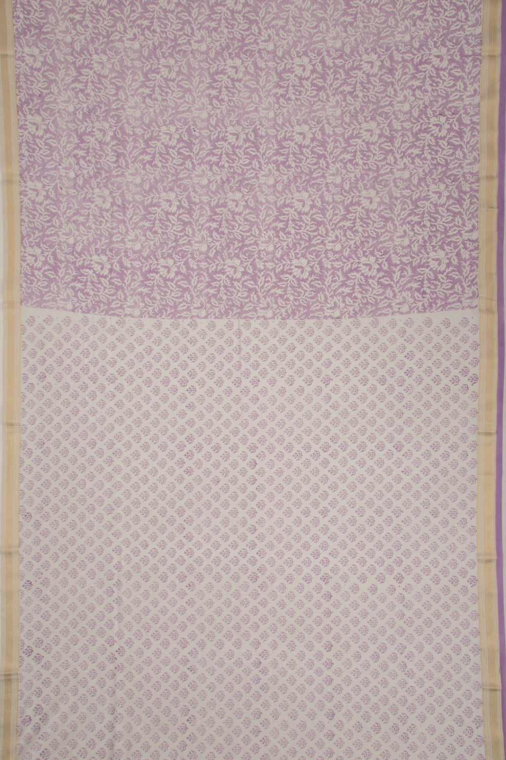 Chanderi Cotton Printed Lavender Saree