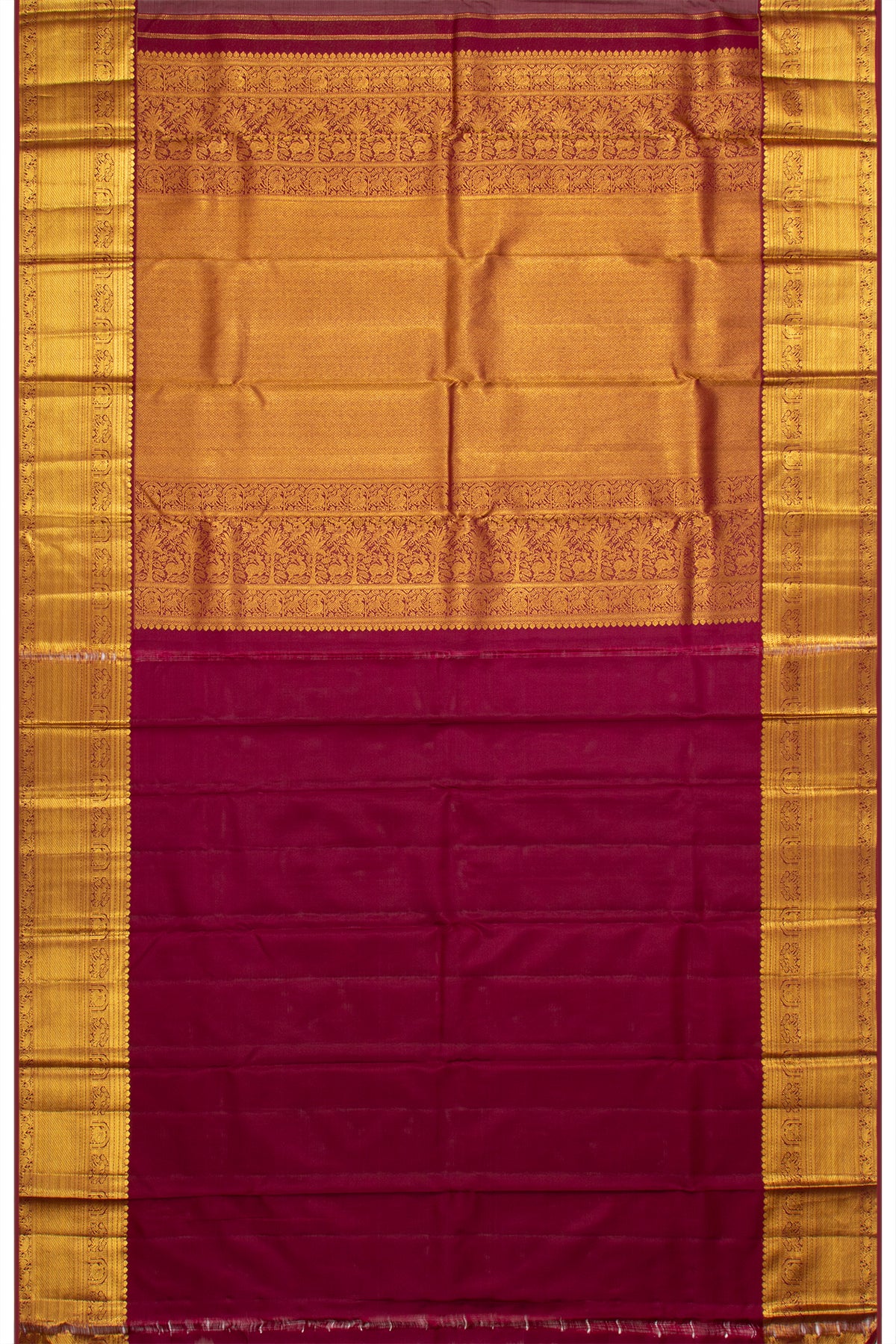 Kanchipuram Silk Brocade Peach Saree
