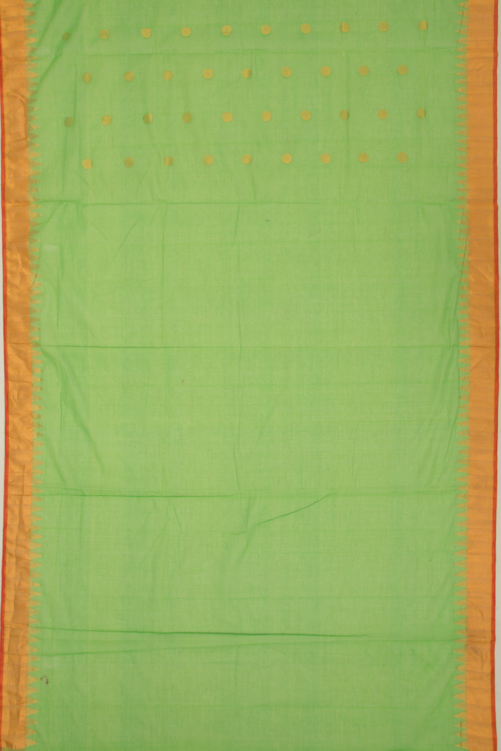 Ponduru Handspun Cotton Butta Pastel Green Saree