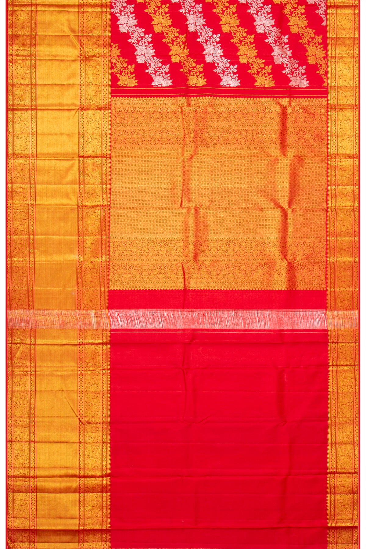Kanchipuram Silk Jaal Red Saree