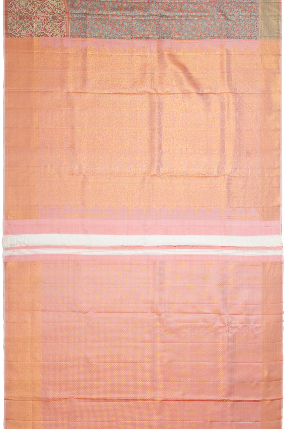Kanchipuram Silk Brocade Grey Saree
