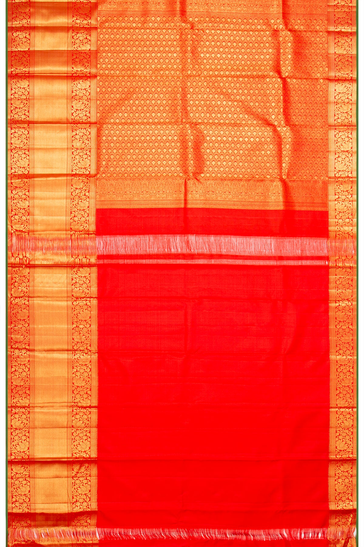 Kanchipuram Silk Brocade Red Saree
